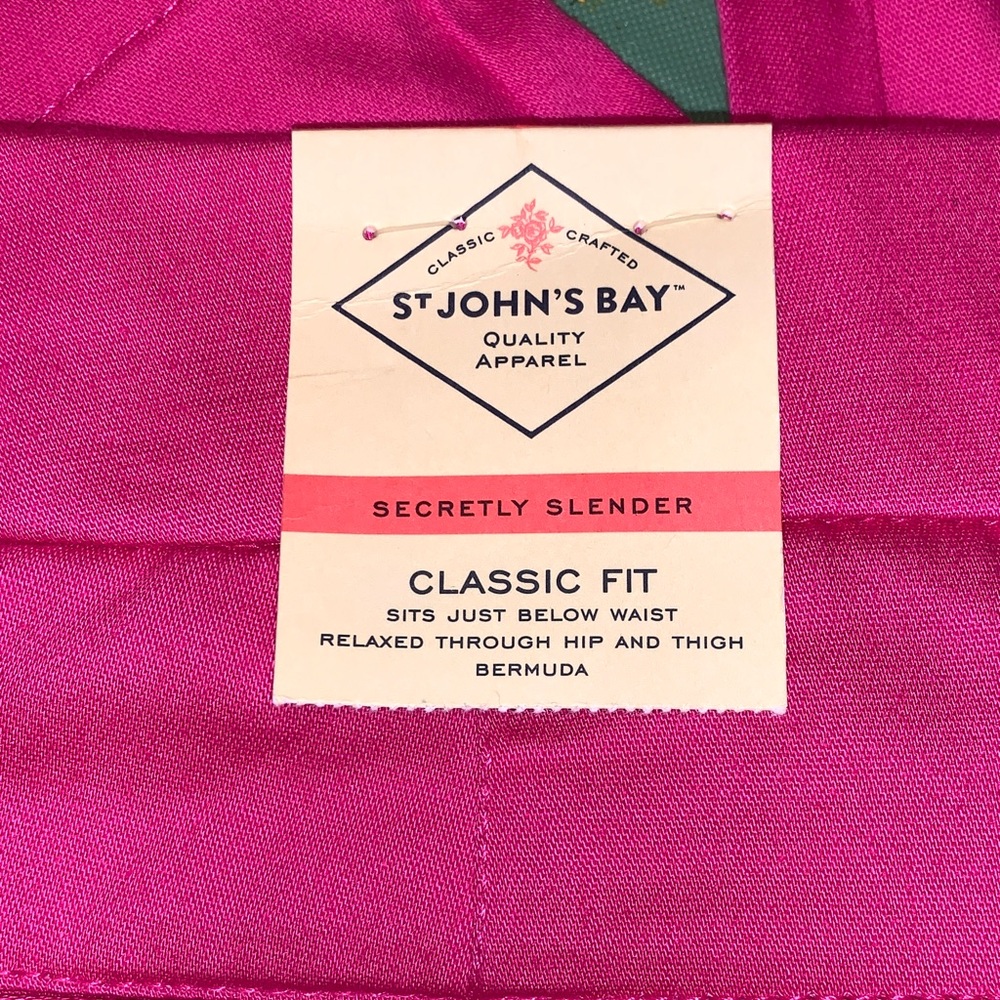 St. John’s Bay Secretly Slender Raspberry Rose Bermuda Shorts - Picture 7 of 10
